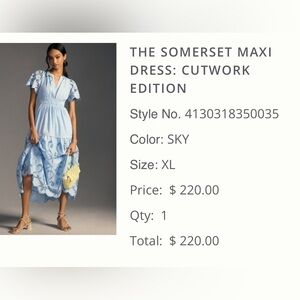 Anthropologie Somerset Maxi dress - light blue